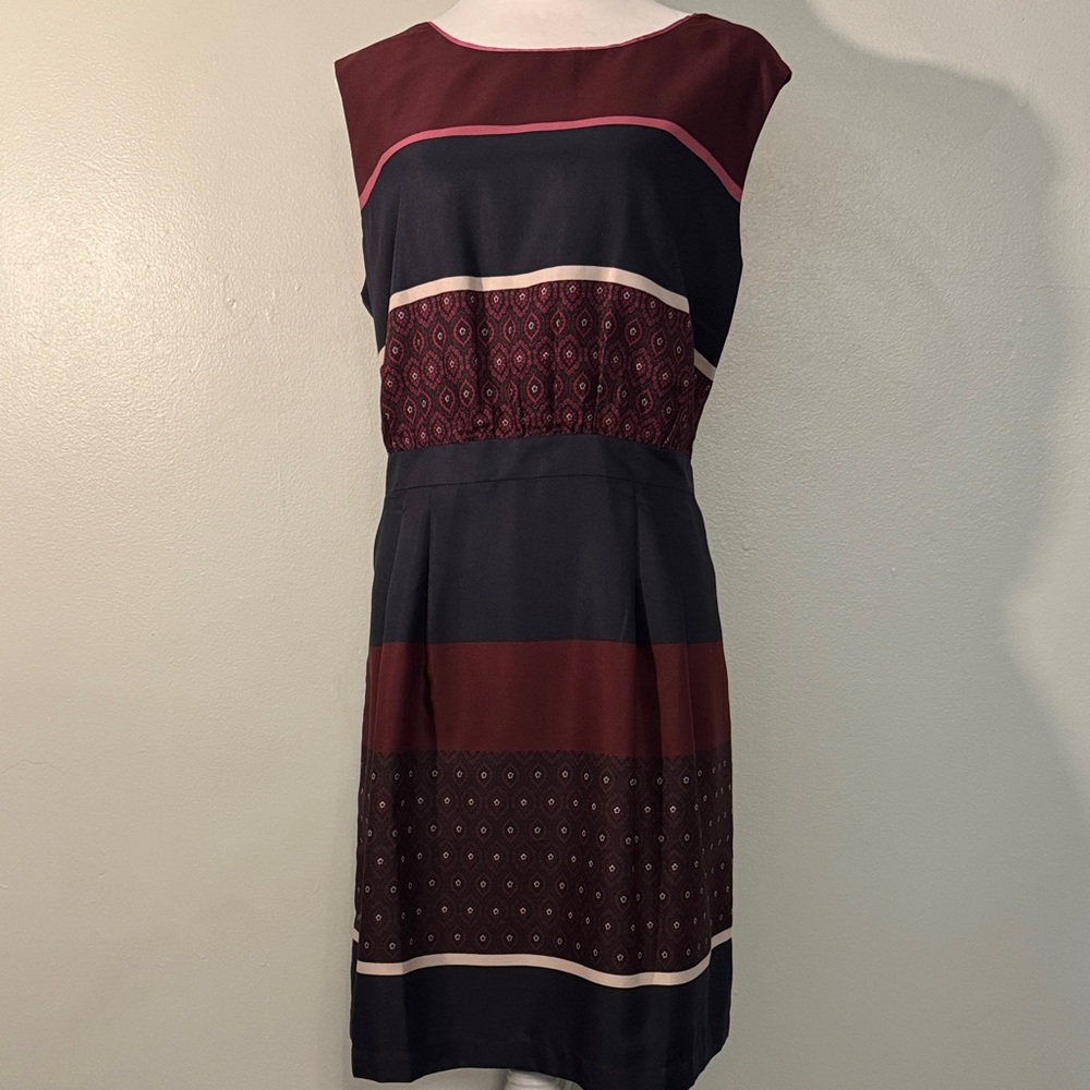 LOFT Burgundy and Blue Dress